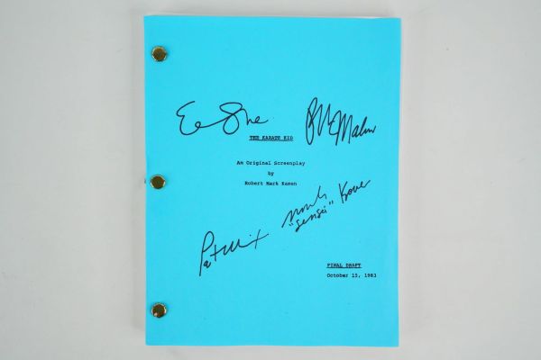 Lot 52 - The Karate Kid Cast Signed Final Draft Screenplay | GWS Auctions