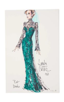 Lynda Carter | 1980s “Encore!” and “Partners in Crime” Bob Mackie Costume Illustration | Julien’s