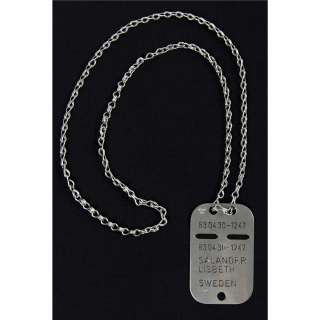 The Girl with the Dragon Tattoo - Lot 47 - Lisbeth Salander Dog Tag Chain Necklace from The Girl with the Dragon Tattoo