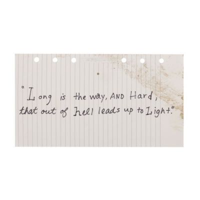 SEVEN (1995) - Lot #931 : John Doe‘s (Kevin Spacey) Gluttony Crime Scene Note