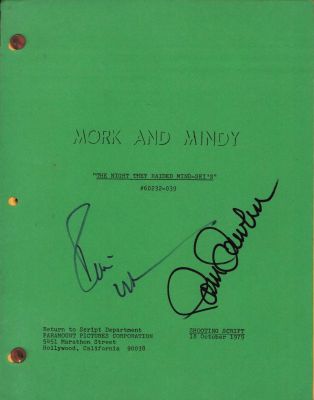 Lot 37 - Mork and Mindy original signed script | Piece of the Past