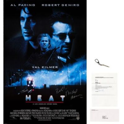 HEAT (1995) - Lot #600 : Michael Mann‘s Letters to Mick Jagger and Michael Nathanson with Hand-Signed One-Sheet and Cast-Etched Bullet Crew Gift