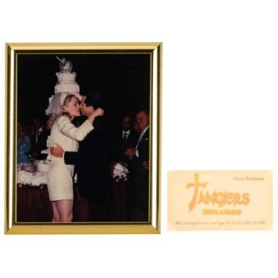 Casino (1995) | Sam "Ace" Rothstein’s (Robert De Niro) Business Card with Production-Made Framed Wedding Photograph with Ginger McKenna (Sharon Stone) | Propstore