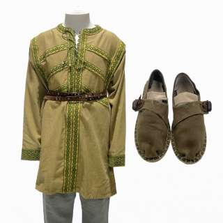 Vikings Valhalla Tostig (Godwin’s Son) (Cooper Murray) Screen Worn Long Sleeve Tunic, Pants, Shoes & Belt Ch 5 Sc 437-438 Ep 304 | VIP Fan Auctions