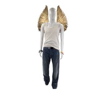 Lot #19: Saltburn Felix Catton (Jacob Elordi) Screen Worn Tank Top, Jeans, Belt, Angel Wings & 6 Piece Bracelet Set Ch 34 Sc 111-199pt