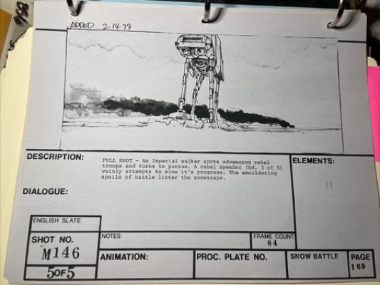 Star wars storyboards Empire Strikes Back movie props HOTH BASE AT-AT Art X1 | eBay US (Buy It Now)