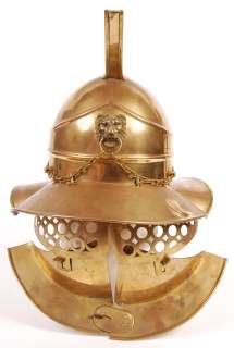 UNKNOWN PRODUCTION - MOVIE PROP BRASS GLADIATOR HELMET | Auctioneum Ltd