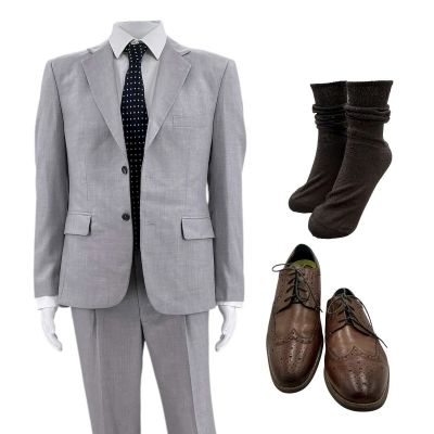 Lot 226: Play Dirty Lozini Screen Worn Jacket, Shirts, Pants, Tie, Socks & Dress Shoes Ch 1 Sc 18 | VIP Fan Auctions