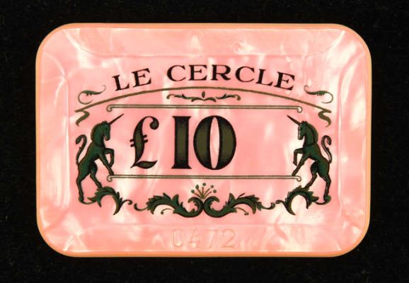 James Bond Dr No (1962) - Le Cercle £10 casino rose plaque / chip. Le Cercle plaques were… | Ewbank’s