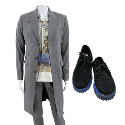 Lot 160: The Wrecking Crew Nakamura Screen Worn Casual Suit, Shirt & Sneakers Ch 4 Sc Multiple | VIP Fan Auctions