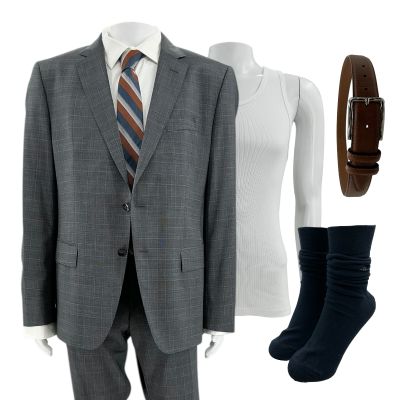 Lot 17: Mercy Chris Raven Screen Worn Casual Suit, Button-Up Shirt, Tank Top, Tie, Belt & Socks Ch 20 Sc Multiple | VIP Fan Auctions