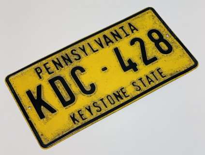 Lot 290 - World War Z (2013) - Pennsylvania License Plate from Opening Attack
