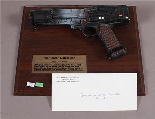 "BATTLESTAR GALACTICA" - MOUNTED PROP LASER PISTOL | Apple Tree Auction Center