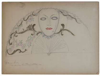 Adrian Greenberg Costume Sketch for ’’Marie Antoinette’’ -- Adrian Would Famously Design the Ruby Slippers for ’’The Wizard of Oz’’ | Nate Sanders