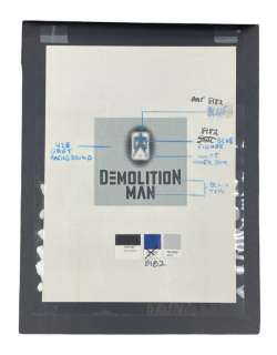 Lot 72 - Demolition Man (1993) - Concept Color Comps Logo Design With Hand Drawn Notes (From Joel Silver)