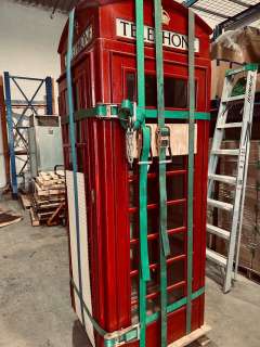 1941 British Kings Crown All Cast-Iron Phone Booth - came off of Royal Airforce Base from World War | Direct Liquidation
