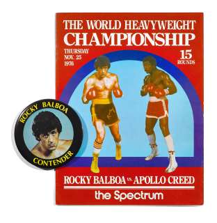 A Rocky II prop program and button | Bonhams