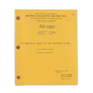 George Pal Studio Script for The Wonderful World of the Brothers Grimm. | Bonhams