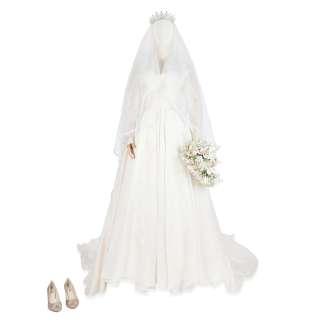 The Crown - Lot 43 - Vanessa Kirby (as Princess Margaret): A full-length wedding gown ensemble Season 2, Episode 7, ‘Matrimonium‘