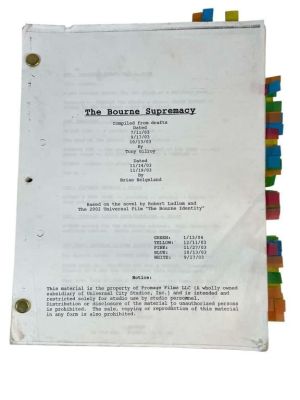 The Bourne Supremacy (2004) - Original Script | Hanlin Auction Service
