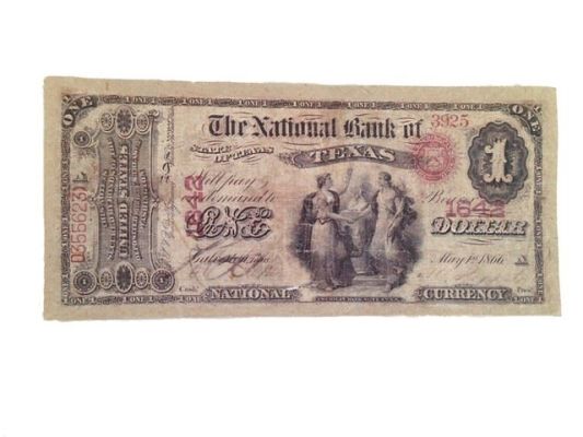 Lot 58 - Django The National Bank of Texas" One dollar bank note Movie Props | Premiere Props