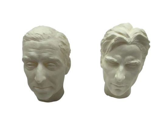Lot 42 - Batman Begins (2005) - Christian Bale & Michael Caine Miniature Head Castings | Hanlin Auction Service