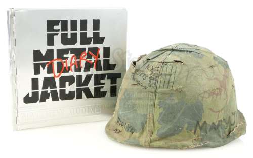 FULL METAL JACKET (1987) - Lot 263 - Screen-Matched Helmet Cover and Matthew Modine-Signed Production Diary