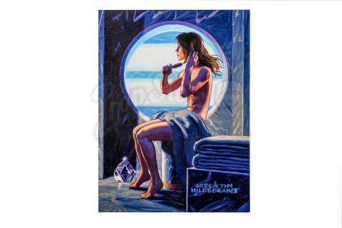 STAR WARS: SHADOWS OF THE EMPIRE (1996) - Lot 747 - Brothers Hildebrandt Hand-Painted Princess Leia Trading Card Illustration