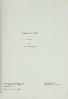 Chariots of Fire script. | Heritage