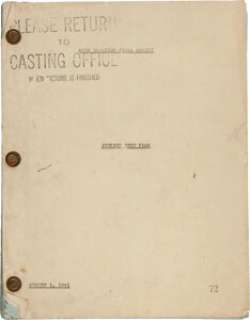 An Orson Welles Script from "Journey Into Fear." | Heritage