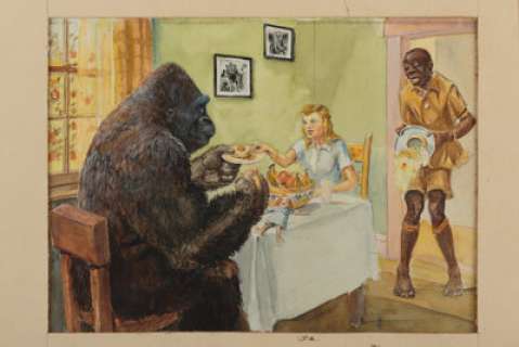 Willis O‘Brien Artwork of Joe and Jill From Mighty Joe Young (RKO, 1949).