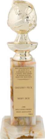 Golden Globe "Best Performance by an Actor in a Supporting Role" Award Presented to Gregory Peck for Moby Dick (USA Network, 1998). | Heritage