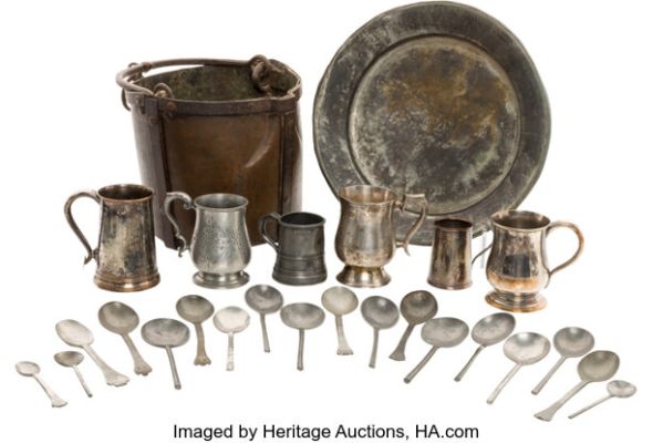 Group of (26) Antique Pewter and Copper Set Dressing Elements from Pirates of the Caribbean Franchise (Walt Disney, 2006-2017). (Total: 26 Items) | Heritage