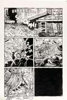 Rick Veitch and Kevin Eastman - Casey Jones: North by Downeast #1 Story Page 6 Original Art (Mirage, 1994). | Heritage