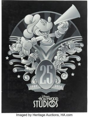Walt Disney World® Resort - Disney’s Hollywood Studios® Theme Park Original Park-Used 25th Anniversary Sign 22" x 29" (The Walt Disney Company, 2014). | Heritage