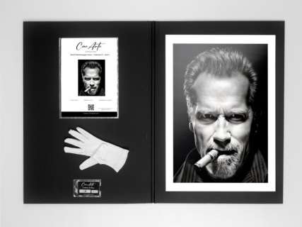 Arnold Schwarzenegger Iconics - Collection N°1 - Serie 1 | Arnold Schwarzenegger Iconics - Collection n°1 - Serie 1 - On Luxury Black Portfolio, COA numbered - 60X42 CM - "Cine Arte" COLLECTOR | Catawiki