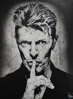David Bowie - Handpainted and signed Pop Art Portrait - by Artists Vincent Mink. - David Bowie portrait | Catawiki
