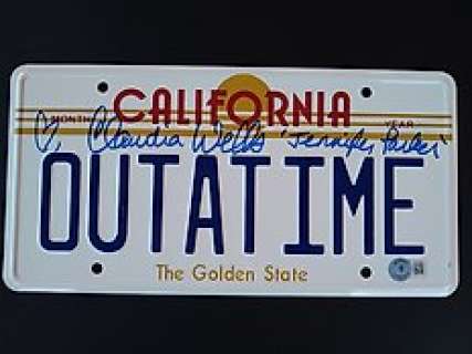 Back To the Future | Back to the Future - Claudia Wells Signed "Back to the Future" California License Plate - With Beckett Authentication Certification | Catawiki