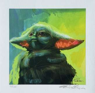 Eric Robison - Grogu - Baby Yoda - hand-signed and numbered fine art print w. CoA | Catawiki