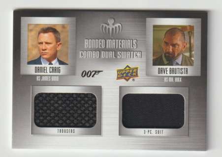 Upper Deck - 1 Card - James Bond Spectre - Dual Costume Card - Daniel Craig as James Bond, Dave Bautista as Mr Hinx | Catawiki