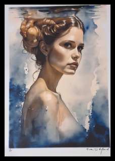 Princess Leia - watercolor edition "Surreal Harmonies" by Emma Wildfang - Large size | Catawiki