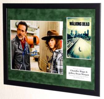 The Walking Dead - Chandler Riggs & Jeffrey Dean Morgan (Carl & Negan) Premium Framed, DOUBLE signed + COA