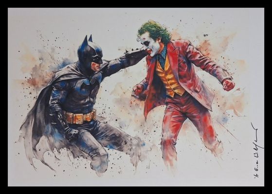 Joker and Batman - Vintage Pin Up edition by Emma Wildfang - Large size | Catawiki