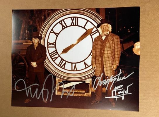 Back to the Future - Michael J. Fox & Christopher Lloyd signed - with Coa JSA - 11x14