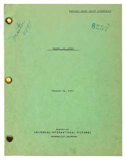 Lot 625 - "Badge of Evil" Orson Welles‘ personal typed master manuscript.
