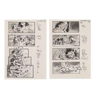 LABYRINTH (1986) - Lot 1349 - Hand-drawn Martin Asbury Storyboards for The Fireys and Sarah in Pencil and Ink