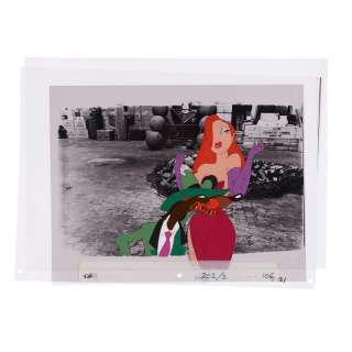 WHO FRAMED ROGER RABBIT (1988) - Lot 1756 - Hand-painted Toon Patrol Weasel and Jessica Rabbit (Kathleen Turner) Cel Setup