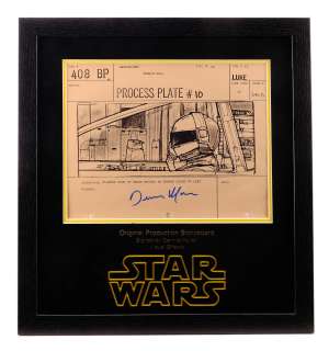 STAR WARS: A NEW HOPE - Dennis Muren-Signed Production Storyboard - Close-Up of Wedge Flying in Trench (408 BP)
