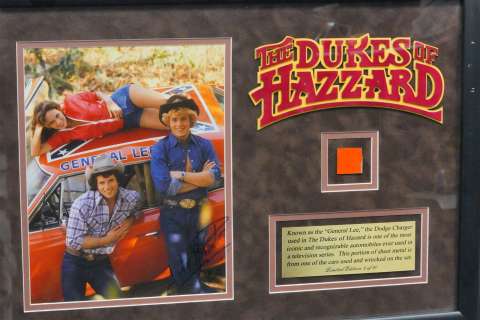 The Dukes of Hazzard Signed Framed "General Lee" Piece | GWS Auctions