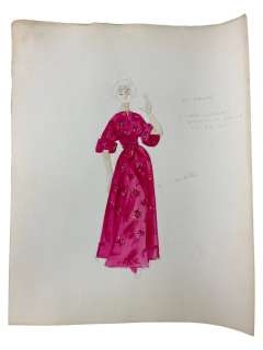VINTAGE SKETCH ART COSTUME DESIGN DRAWING PRODUCTION BY BOB ROBERT CARLTON SIZE 11 1/2 X 14 1/2 | Los Angeles Estate Auction